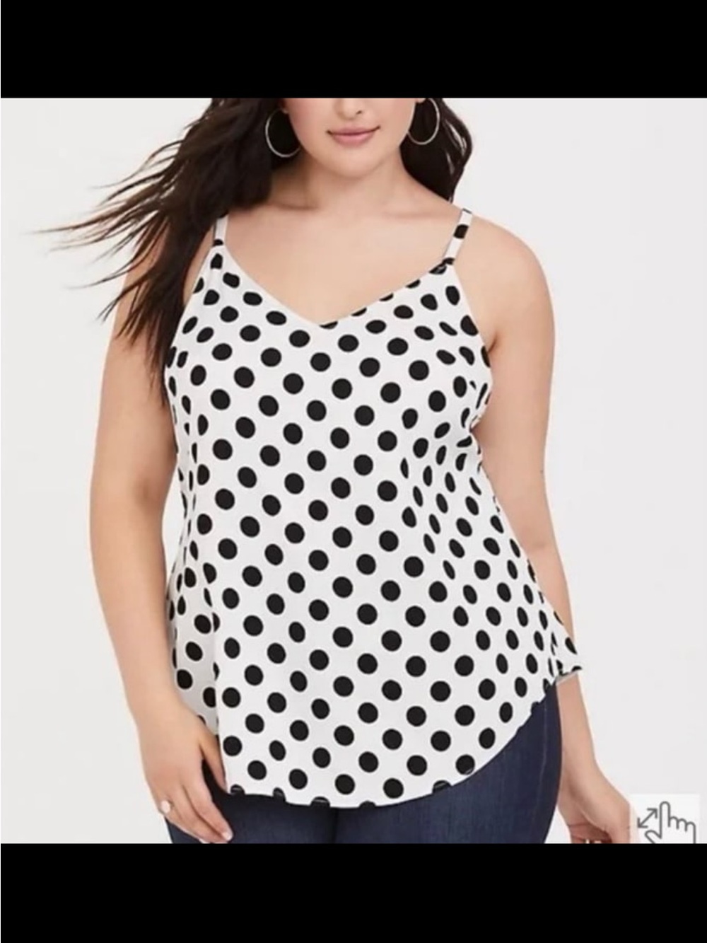 Torrid Essential Cami Polka Dot Tank Top White Black Size 2X